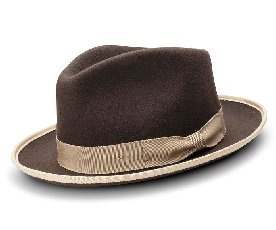 Brown 2 ½" Wide Brim Wool Felt Hat