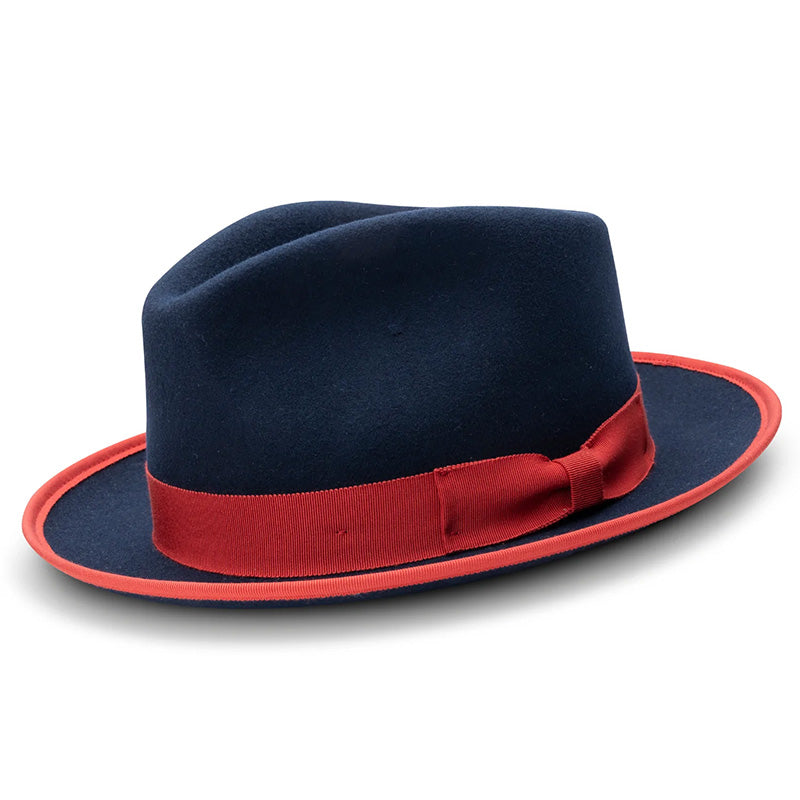 Navy 2 ½" Wide Brim Wool Felt Hat