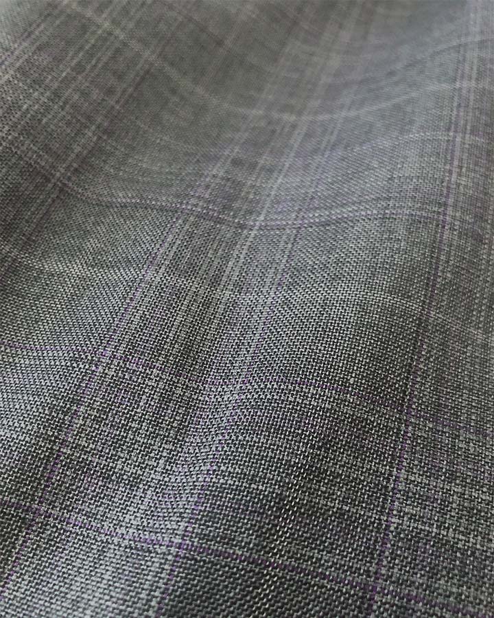 Alexander Collection - Gray Double Breasted 2 Piece Suit Regular Fit Glen Plaid
