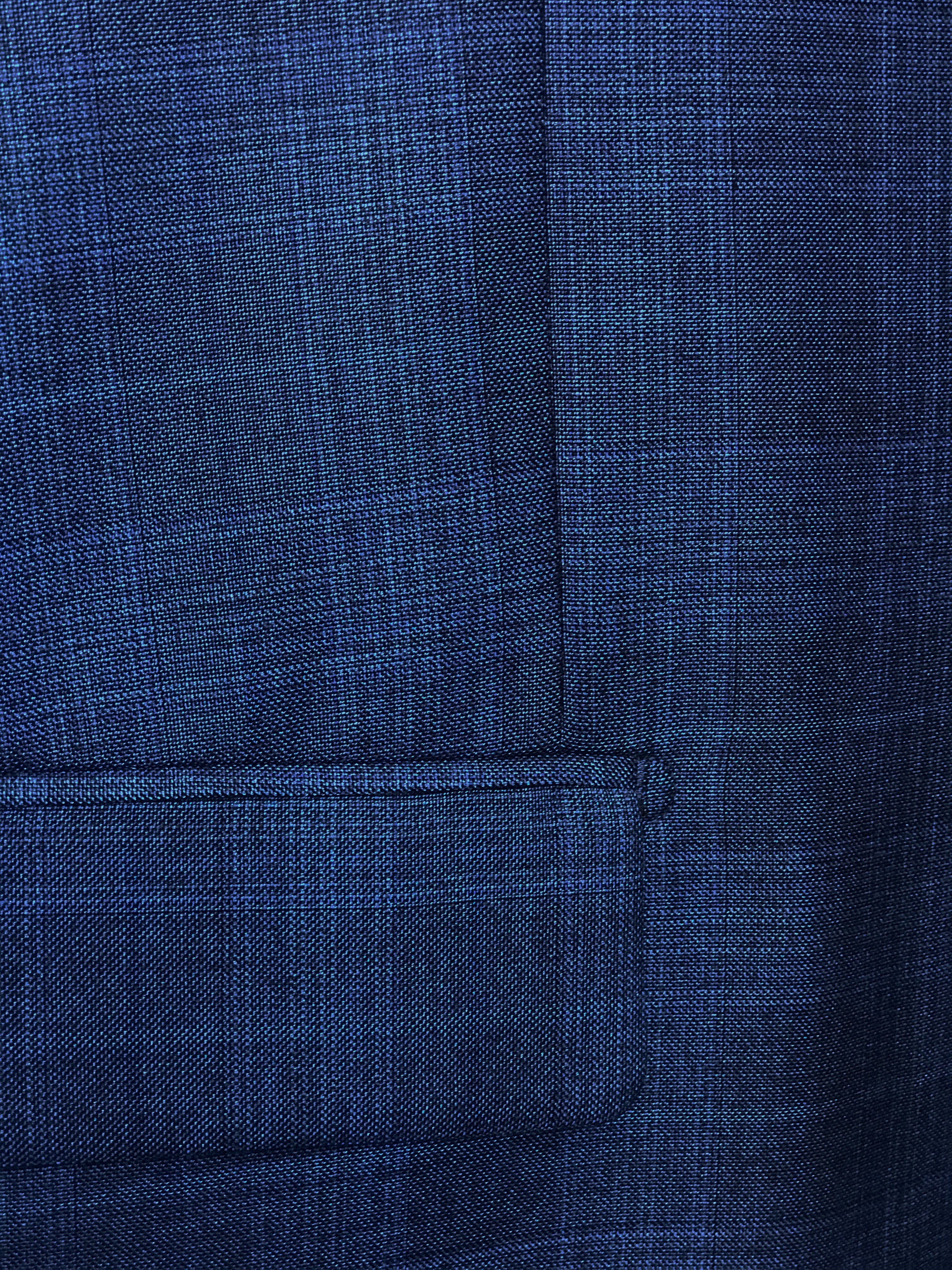Pompey Collection - Men's Glen Plaid Dress Suit 2 Piece Regular Fit in Blue
