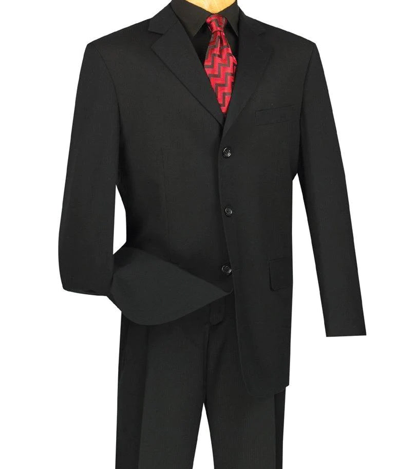 Regular Fit 2 Piece Suit 3 Button In Black | Suits Outlets Men'S Fashion