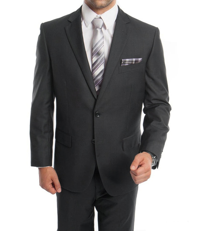 Bacchus Collection - Regular Fit Suit 2 Button 2 Piece in Dark Gray