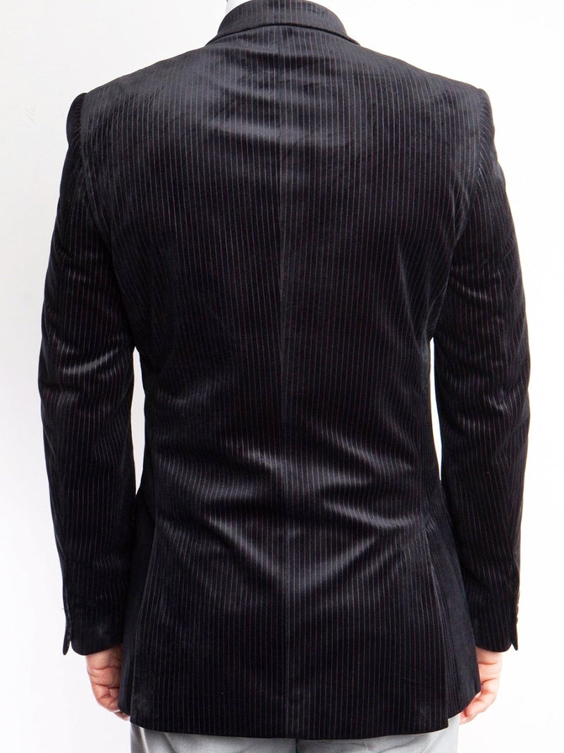 Empire Collection - Black Velvet Stripe Sports Coat Modern Fit
