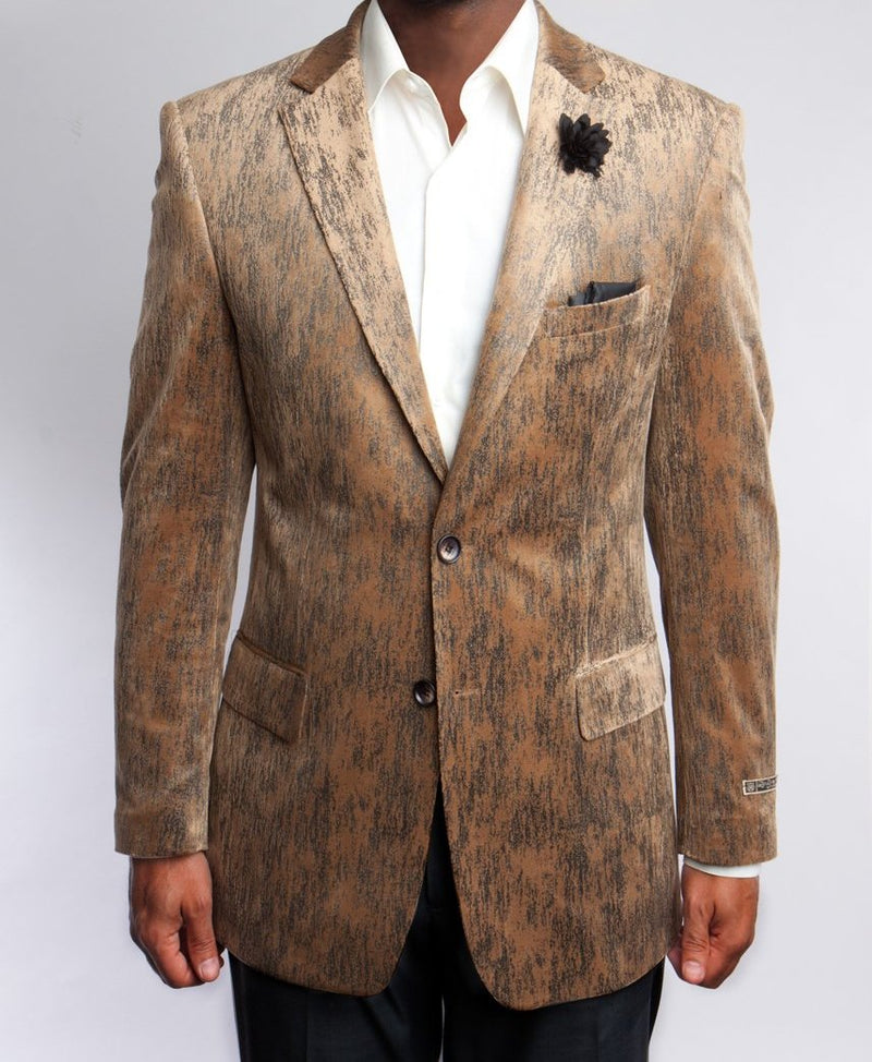 Empire Collection - Modern Fit Beautiful Pattern in Tan Sports Coat