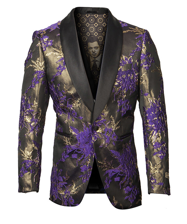 Empire Collection - Purple Floral Pattern Sports Coat Slim Fit
