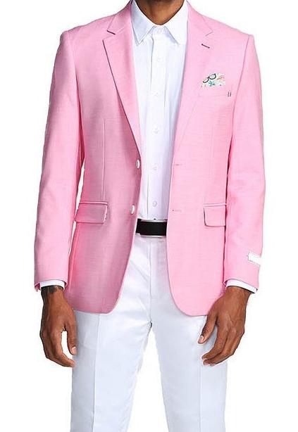 Slim Fit Blazer 2 Button in Solid Pink