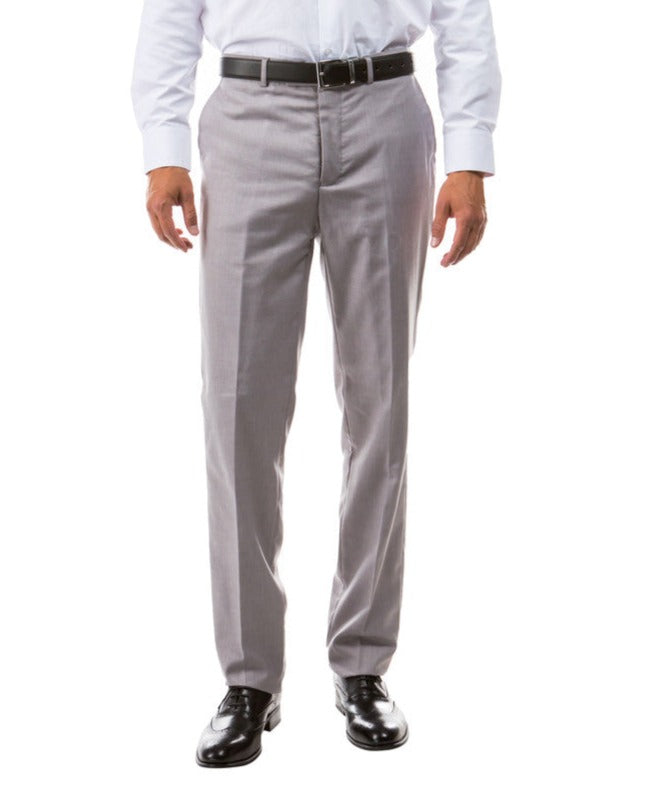 Gray Ultra Slim Fit Dress Pants Flat Front Pre-hemmed