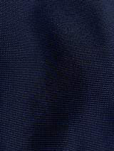 Birdseye Pattern Modern Fit 3 Piece Navy Suit with Contrast Trim