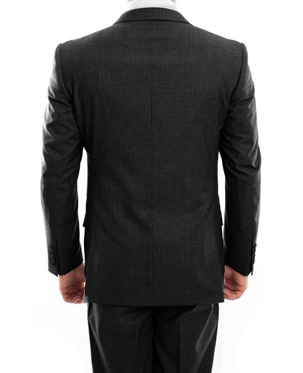 Arezzo Collection - 100% Wool Suit Modern Fit Italian Style 2 Piece in Black