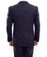 Arezzo Collection - 100% Wool Suit Modern Fit Italian Style 2 Piece in Navy