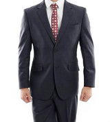 (38R, 44R, 56R) 100% Wool Suit Modern Fit Italian Style 2 Piece in Navy