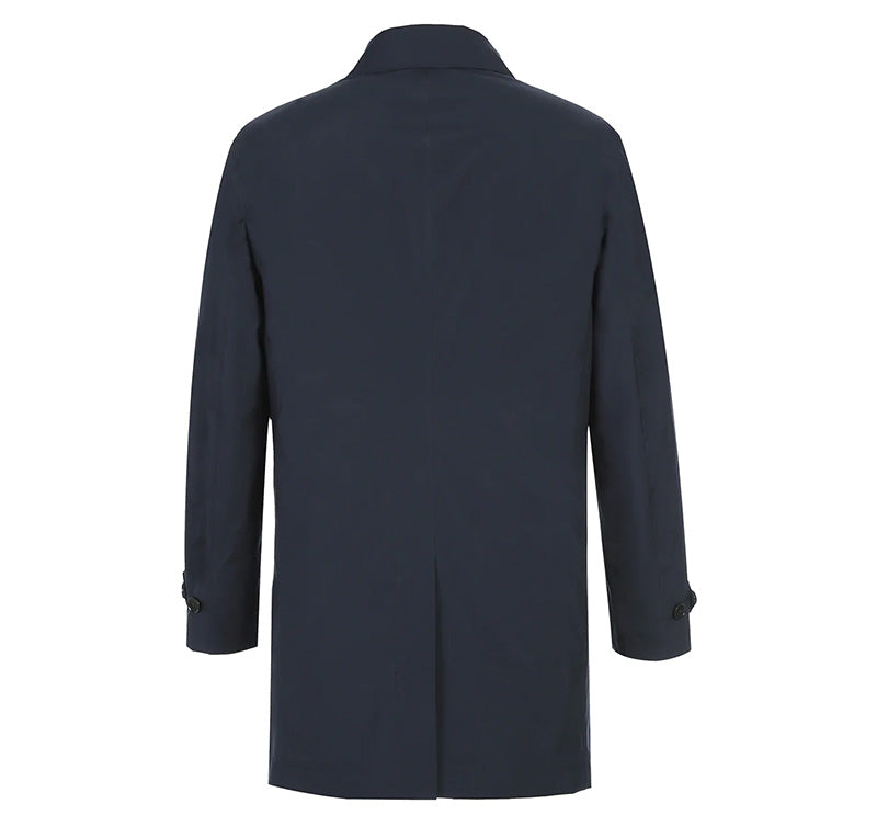 PELAGO Standard Collar Functional Trench Coat With Removable Quilted Liner in Navy