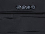 Half Canvas Wool Dress Suit Modern Fit 2 Piece in Black