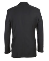 Half Canvas Wool Dress Suit Regular Fit 2 Piece in Black