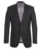 Half Canvas Wool Dress Suit Modern Fit 2 Piece in Black