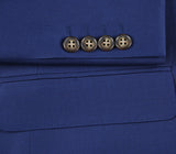 Half Canvas Wool Dress Suit Regular Fit 2 Piece in Blue