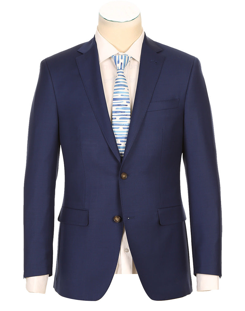 Half Canvas Wool Dress Suit Regular Fit 2 Piece in Blue