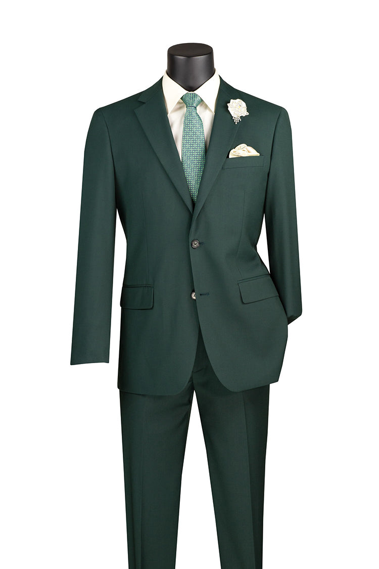 Slim Fit Men's Suit 2 Piece 2 Button in Hunter Green