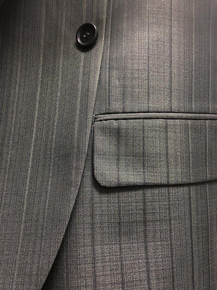 Regular Fit Suit Tone On Tone Stripe Design in Gray 2 Piece