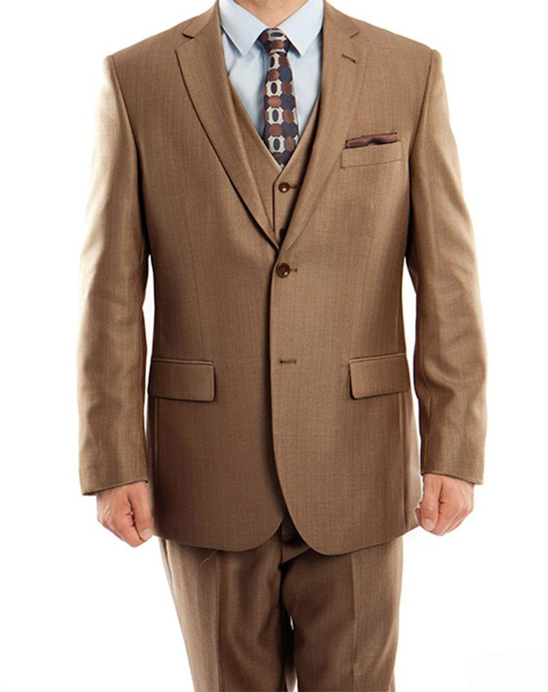 Toast 3 Piece Modern Fit Suit 2 Button V-Neck Vest