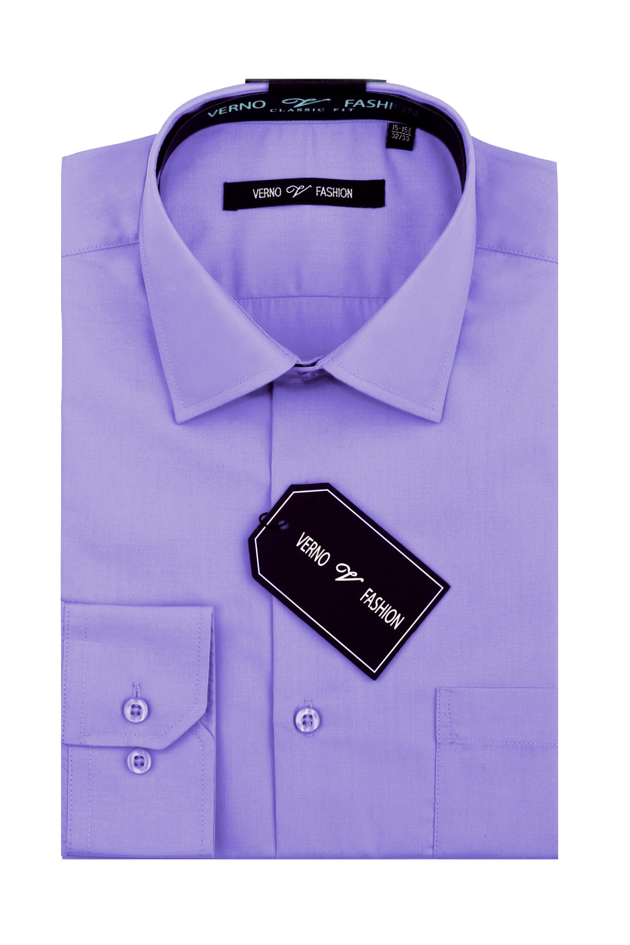 Cotton Blend Dress Shirt Regular Fit In Lavender