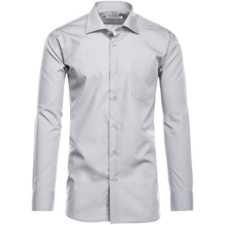 Cotton Blend Dress Shirt Regular Fit In Gray