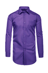 Cotton Blend Dress Shirt Regular Fit In Lilac