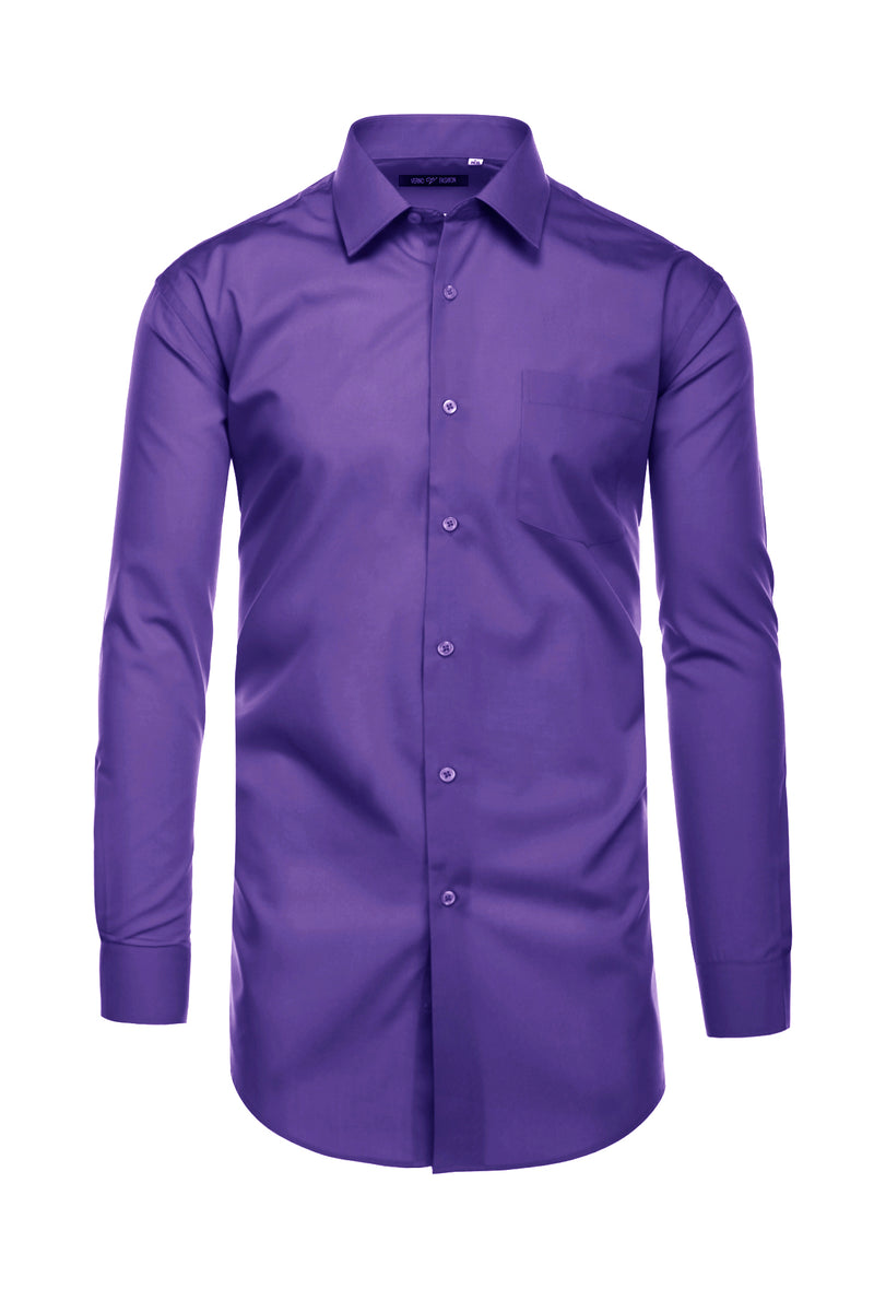 Cotton Blend Dress Shirt Regular Fit In Lilac