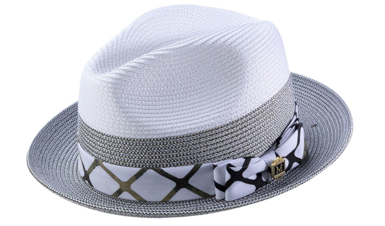 Men's Straw Fedora Hat in Olive
