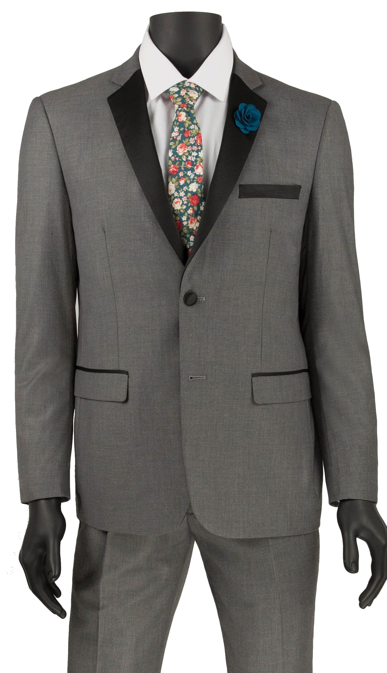 Gray Ultra Slim Fit Tuxedo 2 Buttons 2 Piece