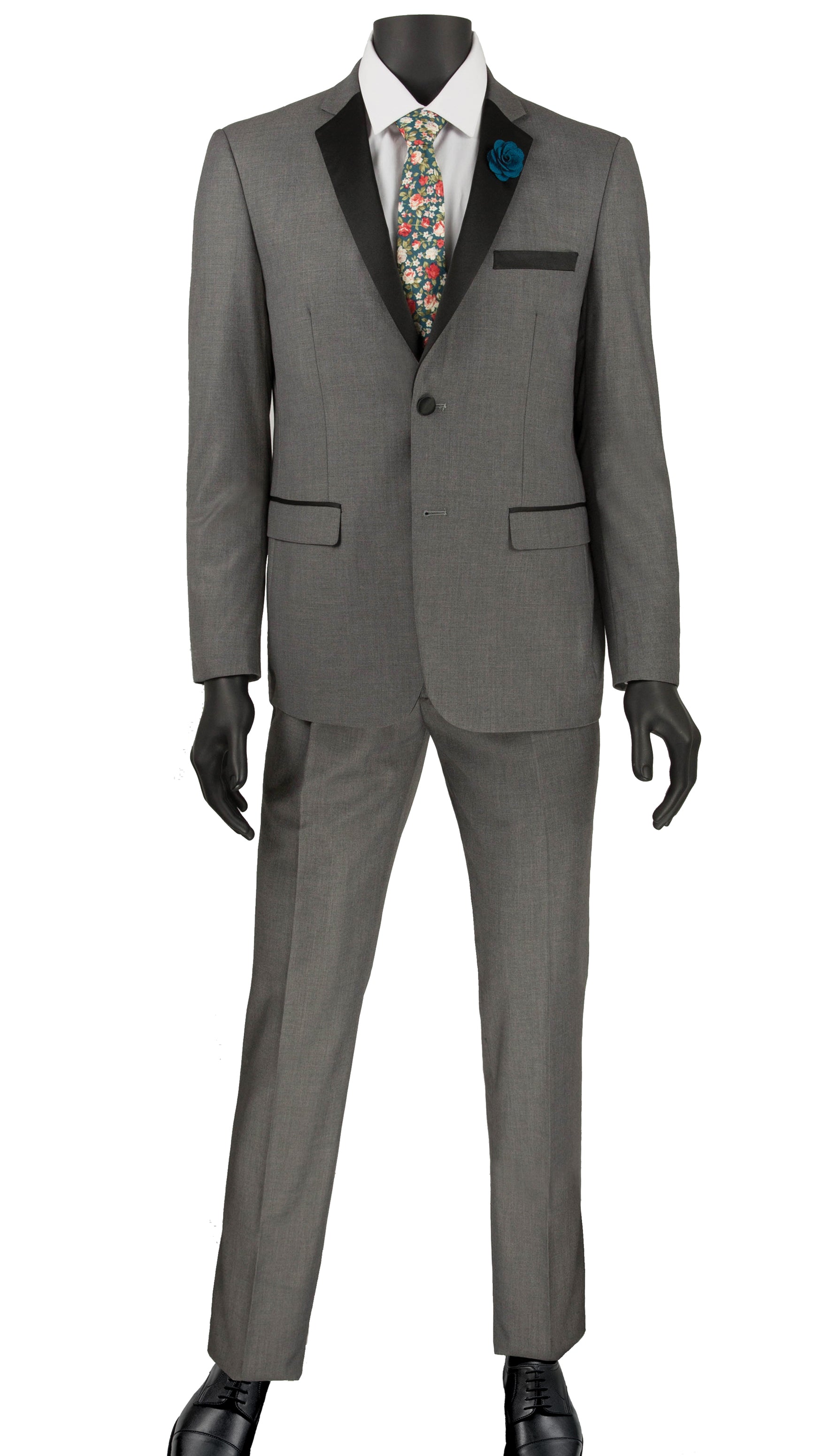 Gray Ultra Slim Fit Tuxedo 2 Buttons 2 Piece