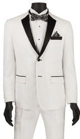 White Ultra Slim Fit Tuxedo 2 Buttons 2 Piece