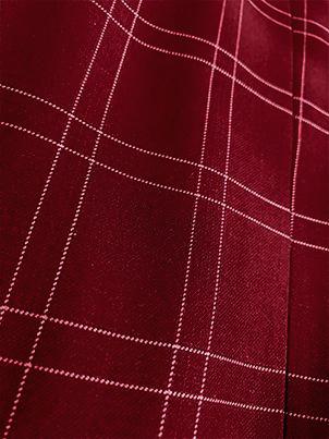 Manarola Collection - Regular Fit Glen Plaid Suit 3 Piece in Burgundy