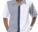 Navy 2 Piece Short Sleeve Walking Suit Set with Shorts