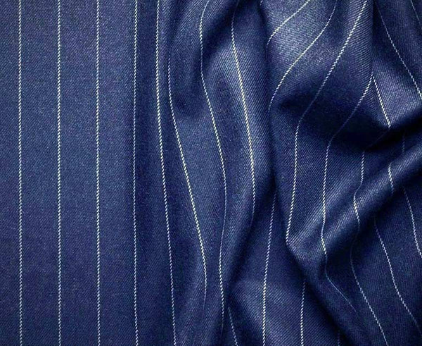 Odyssey Collection - Blue Regular Fit 3 Piece Suit 2 Button Gangster Stripe