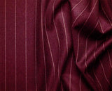 Odyssey Collection - Burgundy Regular Fit 3 Piece Suit 2 Button Gangster Stripe