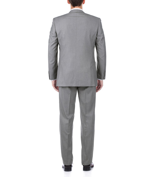Bevagna Collection - Light Gray 100% Virgin Wool Regular Fit Pick Stit ...