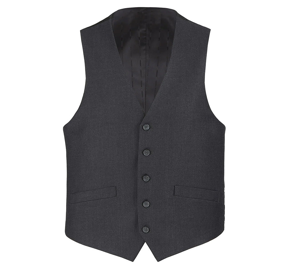 Charcoal Slim Fit Vest Single Breasted 5 Button Design | Suits Outlets ...