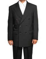 Atlantis Collection - Black Regular Fit Double Breasted 2 Piece Suit ...