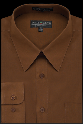 Basic Dress Shirt Regular Fit in Brown