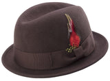 Brown Wool Felt Fedora Hat
