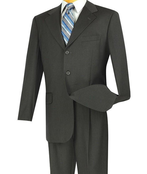 Mont Blanc Collection - Regular Fit Suit 3 Button 2 Piece in Charcoal ...