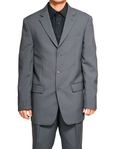 Mont Blanc Collection - Regular Fit Suit 3 Button 2 Piece in Gray
