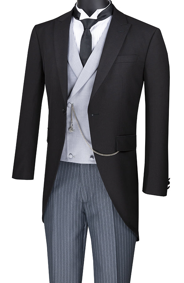 Modern Fit Tuxedo 3 Piece With Tail Double-Breasted Vest