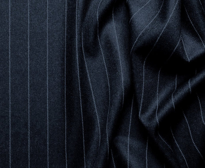 Sovana Collection - Regular Fit 3 Piece Suit 2 Button Tone on Tone Stripe in Navy