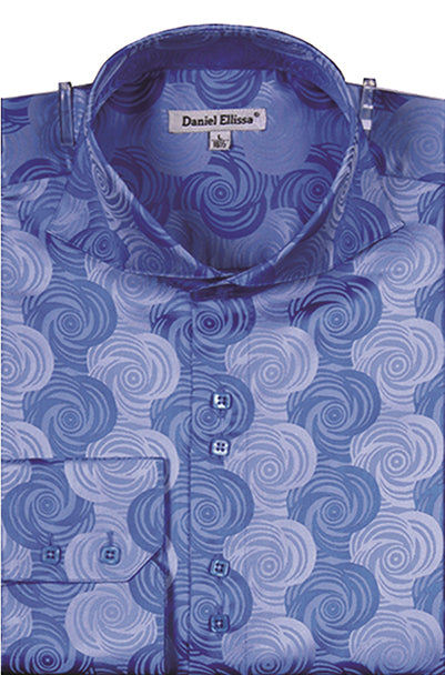 Dress Shirt Regular Fit Designer Pattern In Blue