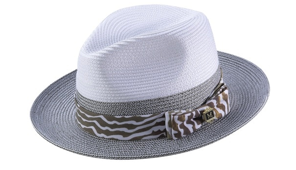 Men's Two Tone Braided Pinch Fedora in Gold