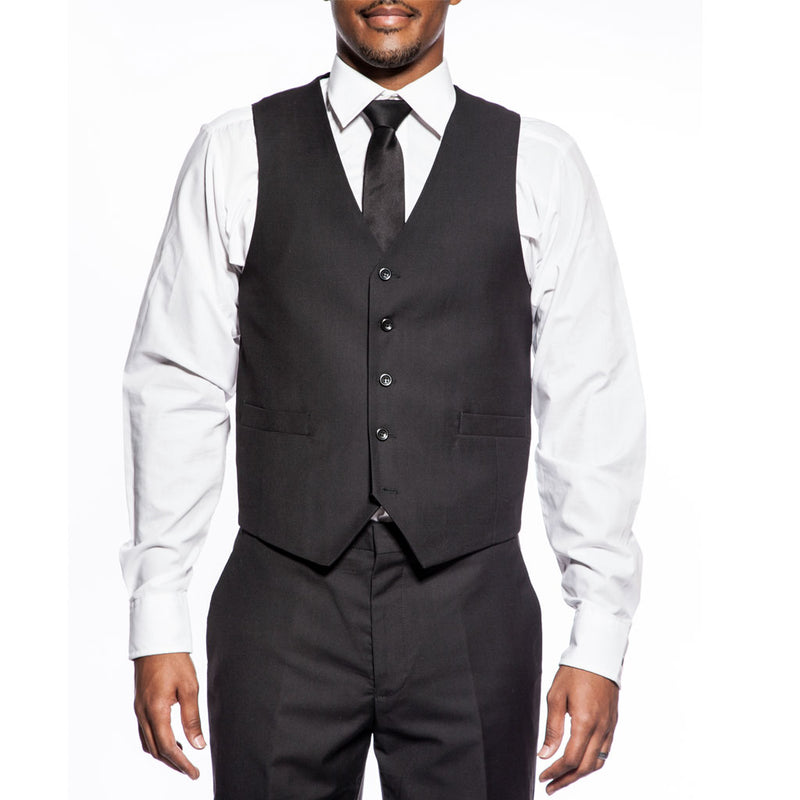 Slim Fit Men's Suit 3 Piece 2 Button in Black