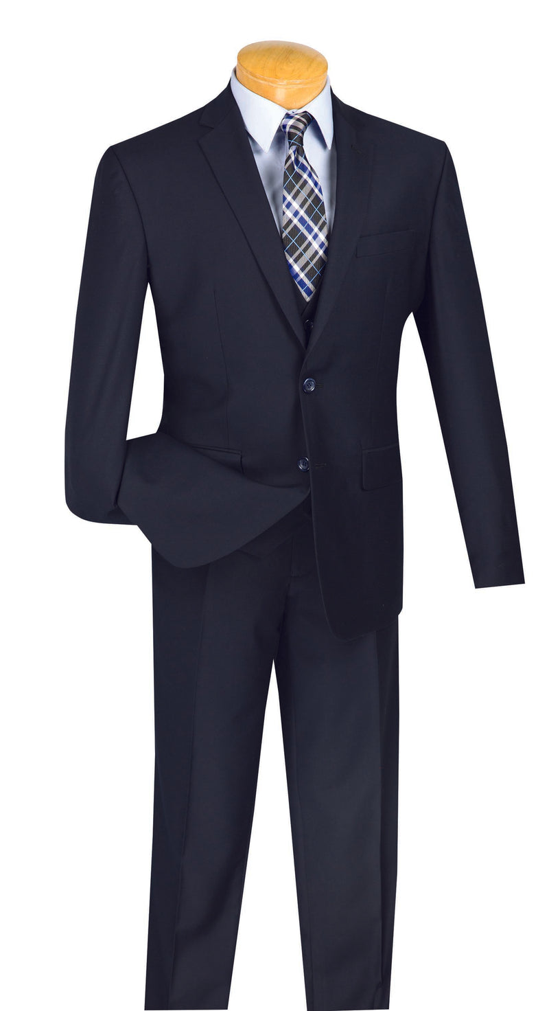 Slim Fit Suit 3 Piece 2 Button in Navy