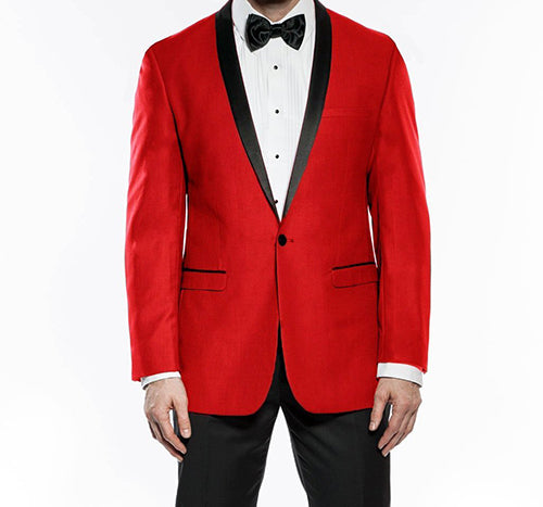 Kingsman Collection - Shawl Collar Slim Fit Tuxedo 2 Piece 1 Button Red